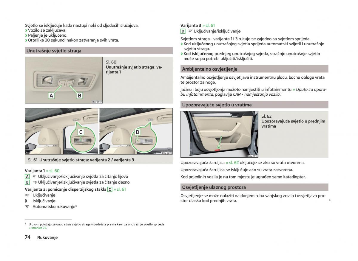 Skoda Superb III 3 vlasnicko uputstvo / page 77