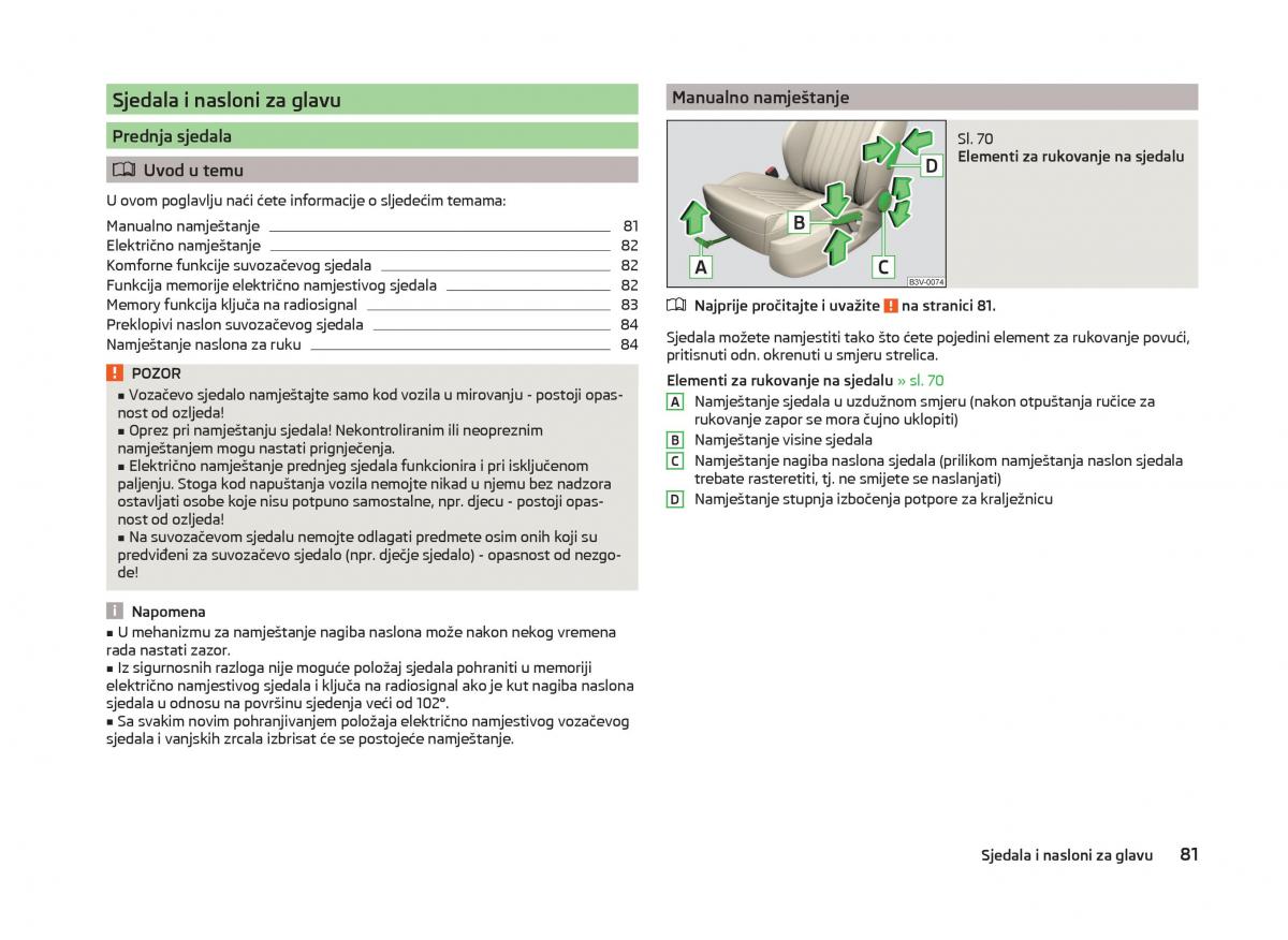 Skoda Superb III 3 vlasnicko uputstvo / page 84