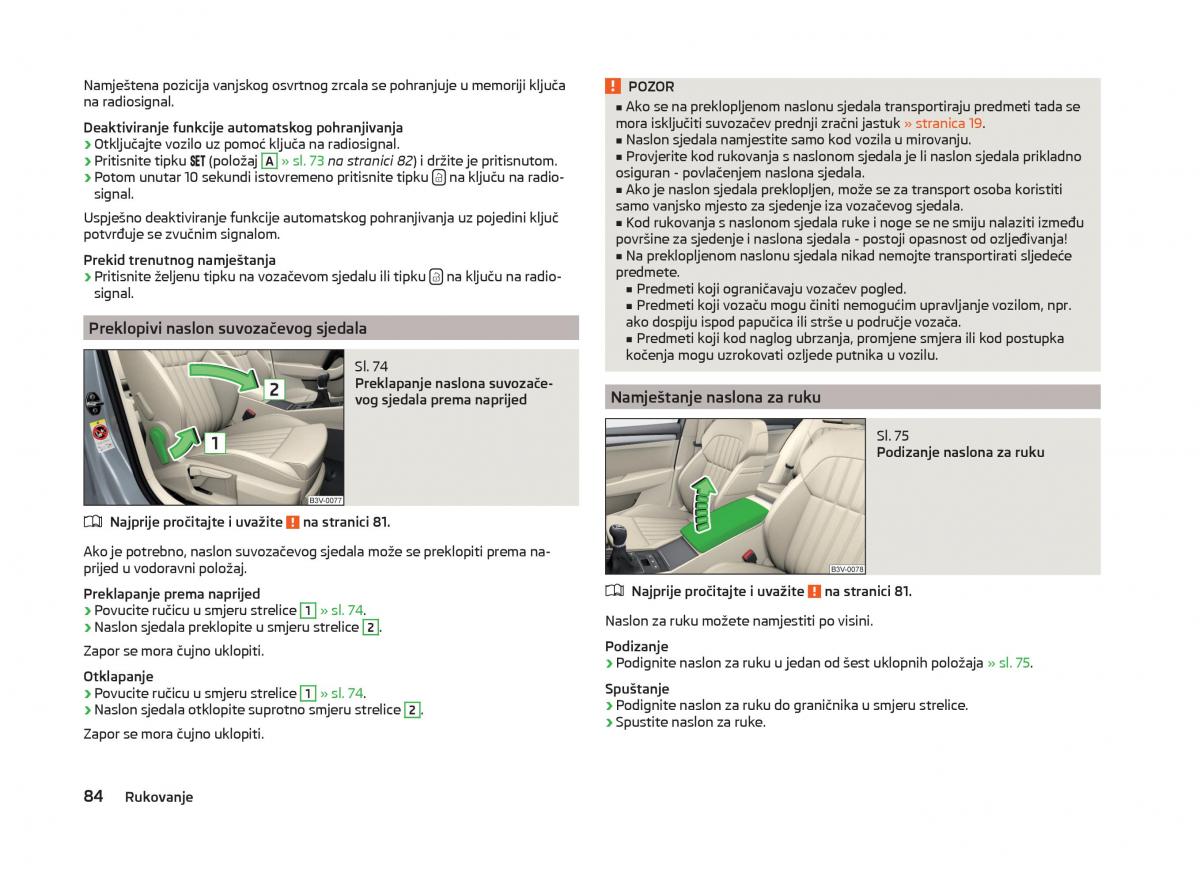 Skoda Superb III 3 vlasnicko uputstvo / page 87