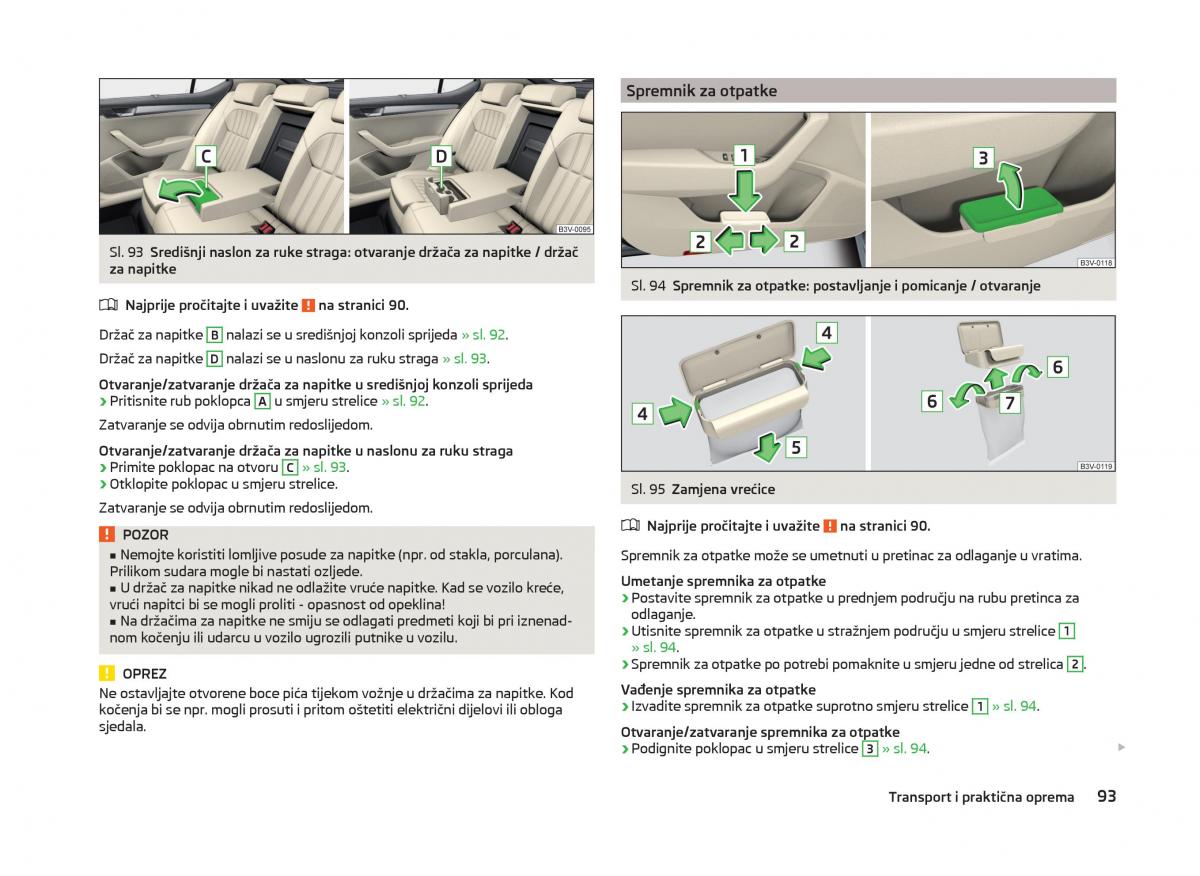 Skoda Superb III 3 vlasnicko uputstvo / page 96