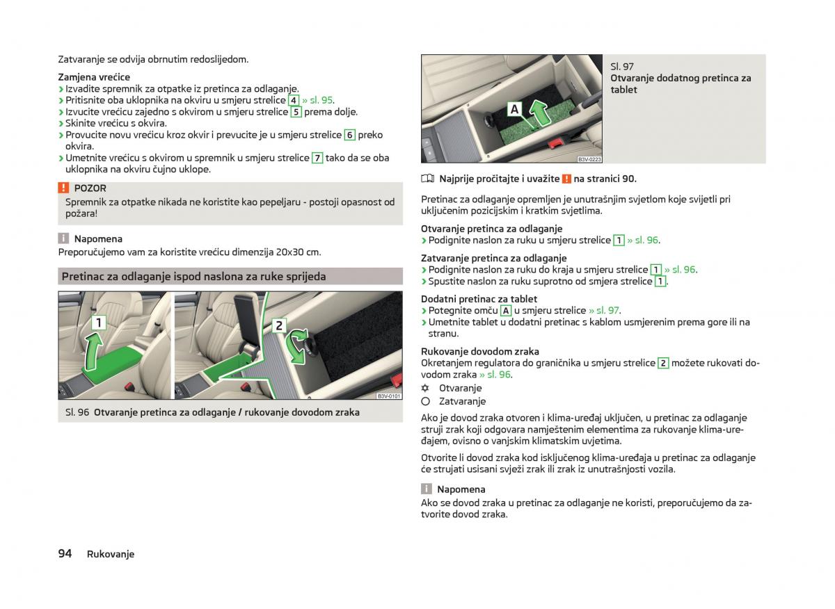Skoda Superb III 3 vlasnicko uputstvo / page 97