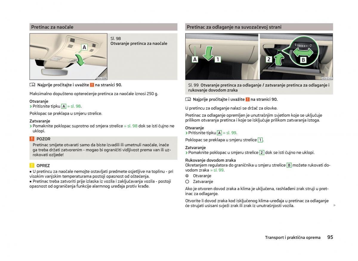 Skoda Superb III 3 vlasnicko uputstvo / page 98