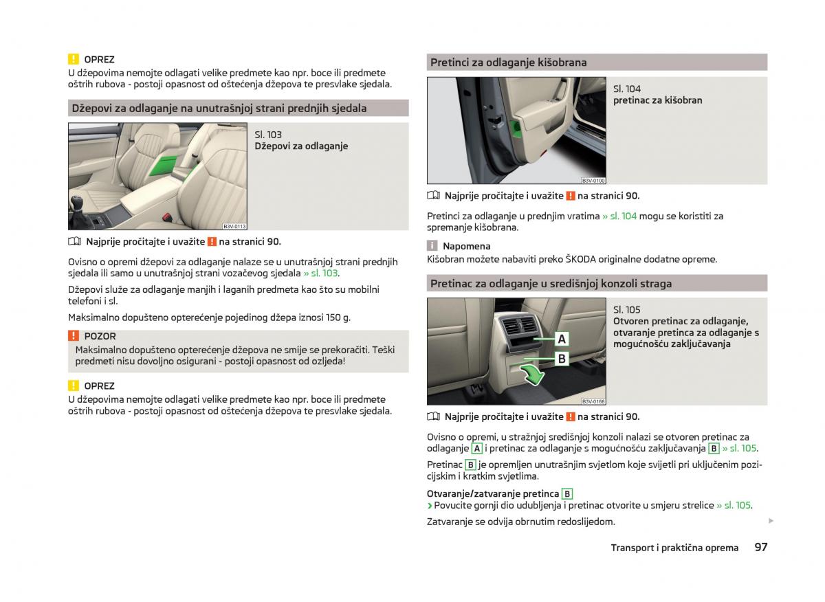 Skoda Superb III 3 vlasnicko uputstvo / page 100