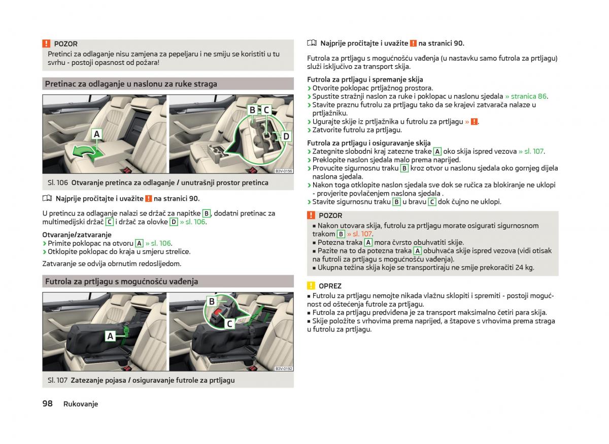 Skoda Superb III 3 vlasnicko uputstvo / page 101