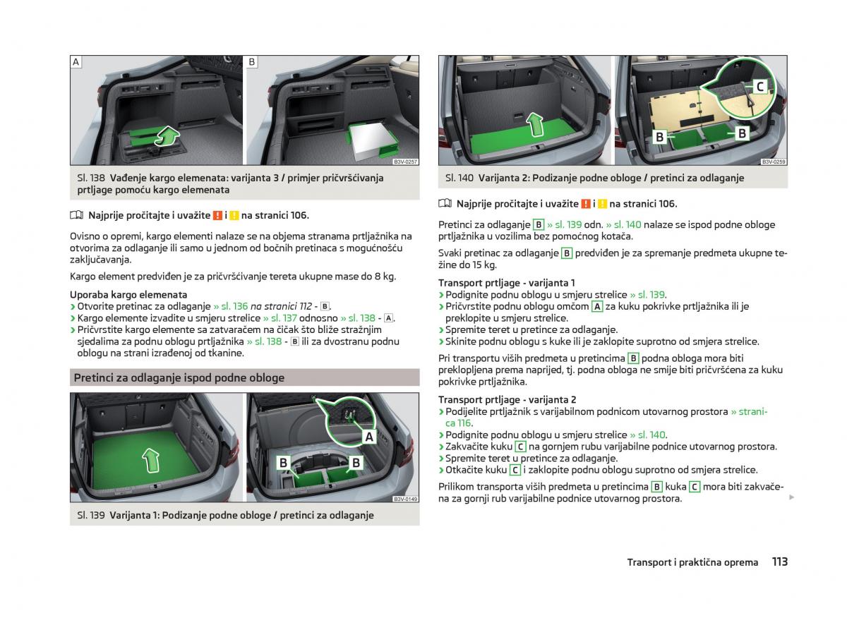 Skoda Superb III 3 vlasnicko uputstvo / page 116