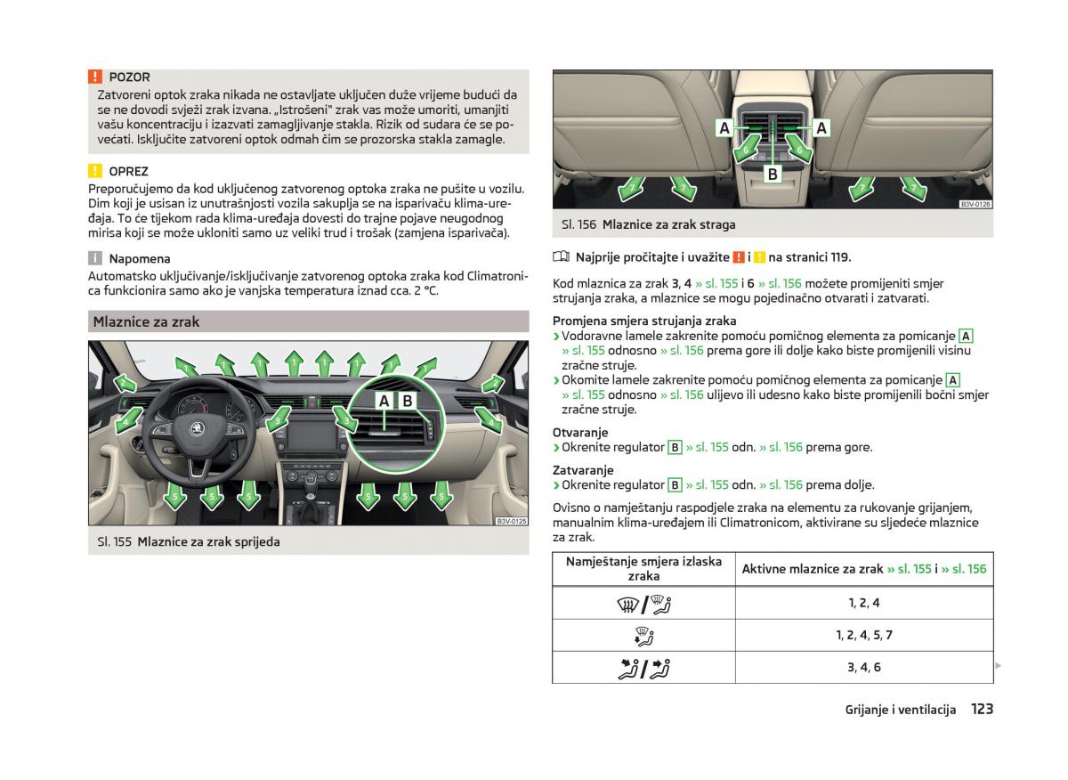 Skoda Superb III 3 vlasnicko uputstvo / page 126