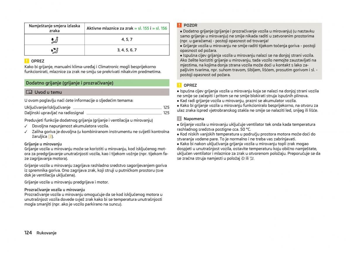 Skoda Superb III 3 vlasnicko uputstvo / page 127