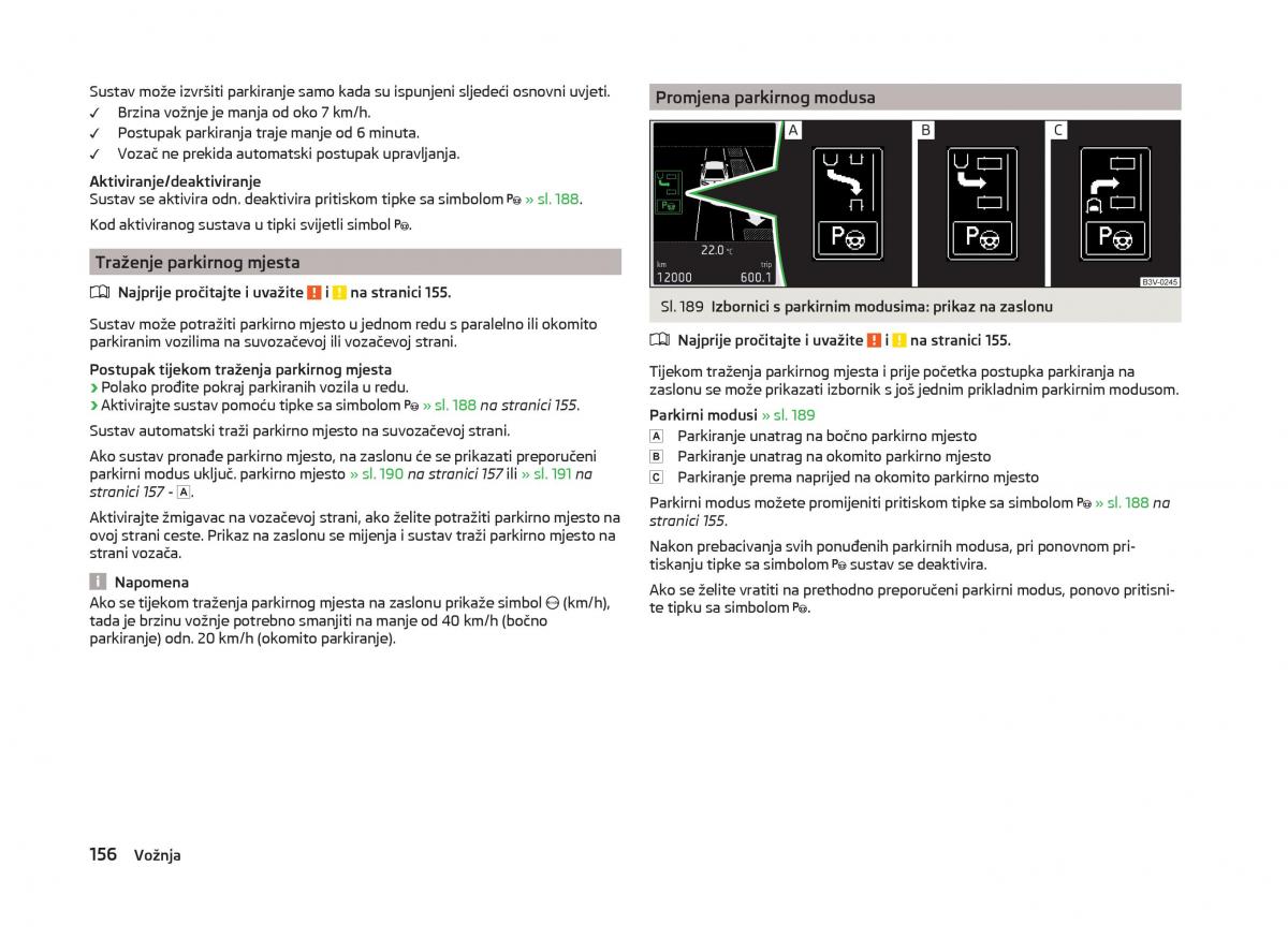 Skoda Superb III 3 vlasnicko uputstvo / page 159