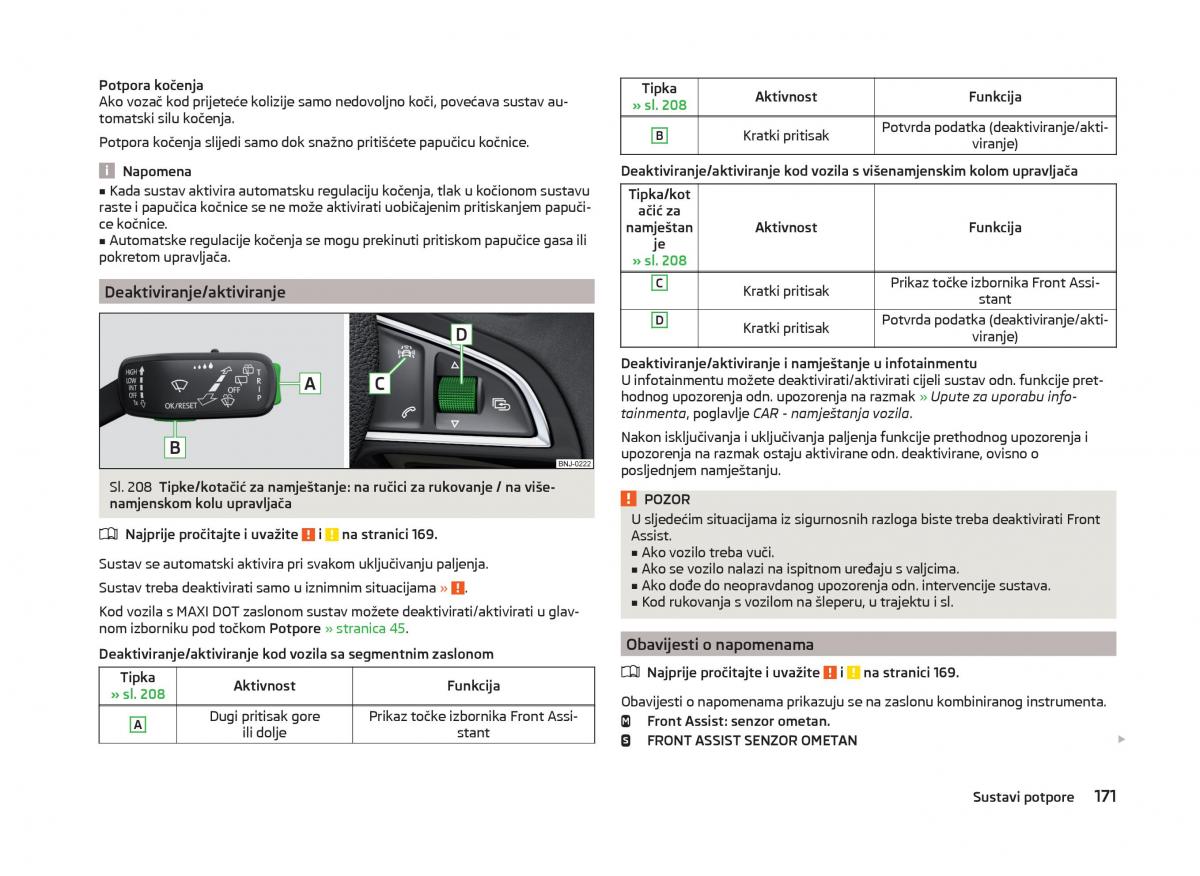 Skoda Superb III 3 vlasnicko uputstvo / page 174