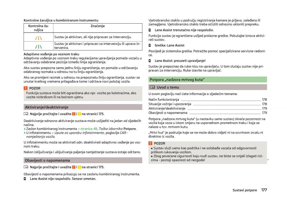 Skoda Superb III 3 vlasnicko uputstvo / page 180