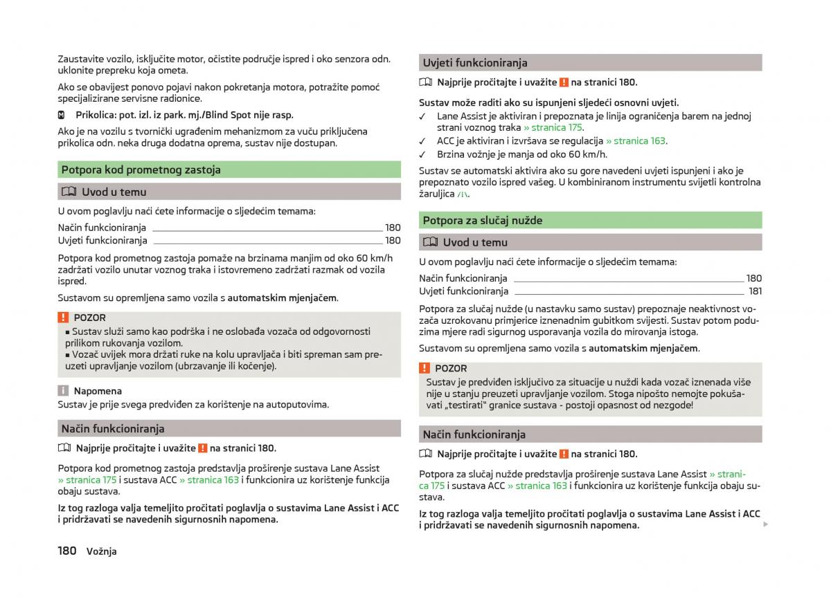 Skoda Superb III 3 vlasnicko uputstvo / page 183