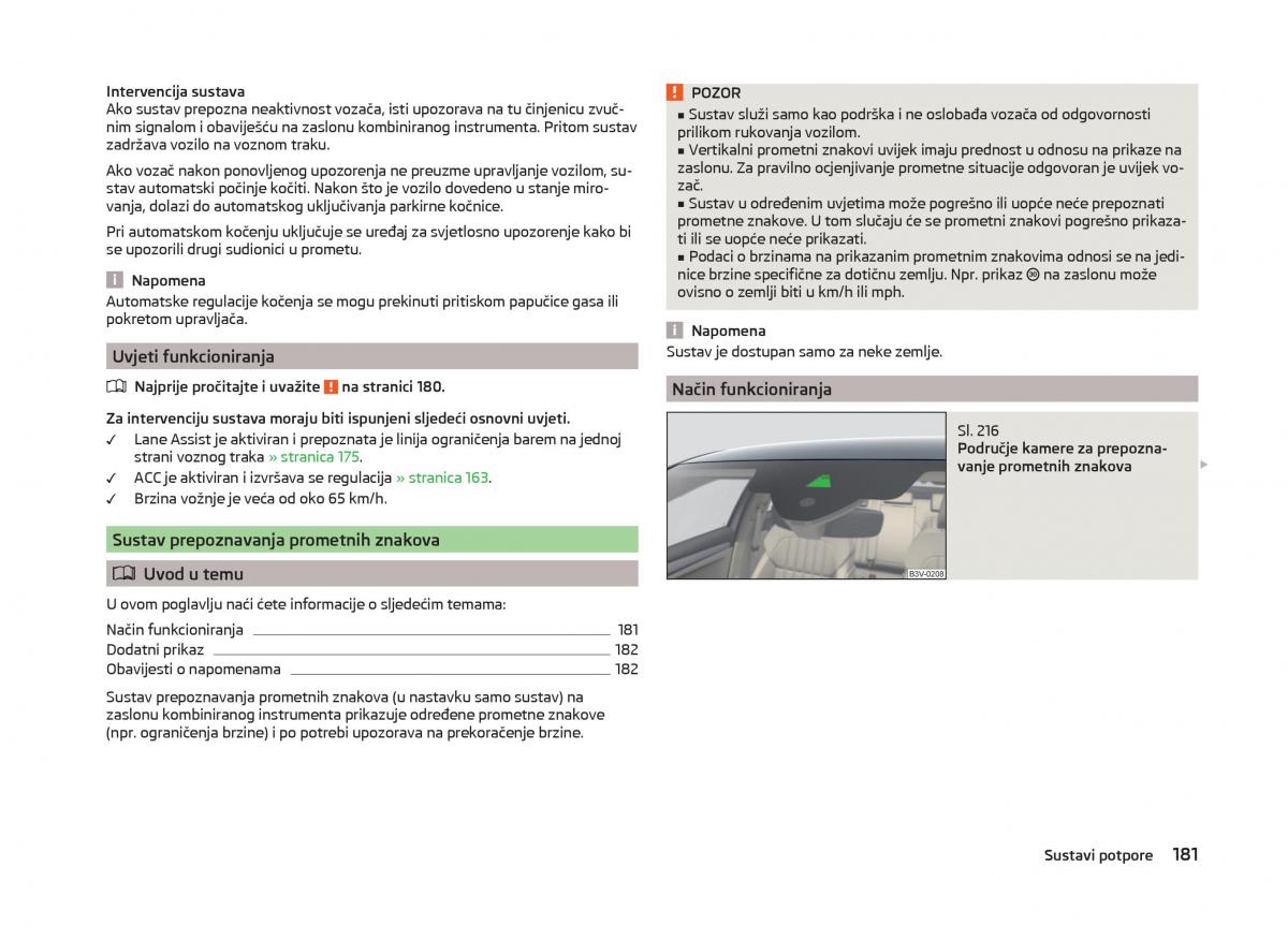 Skoda Superb III 3 vlasnicko uputstvo / page 184