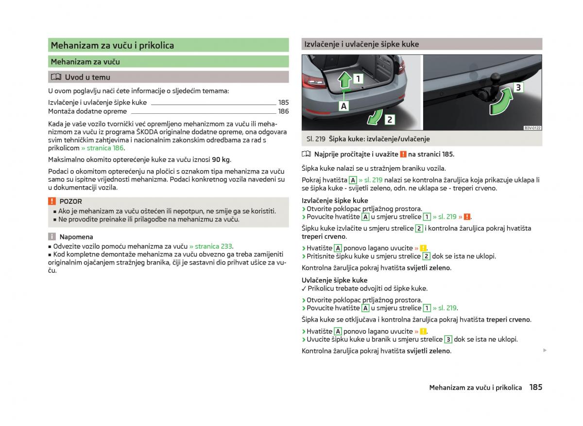 Skoda Superb III 3 vlasnicko uputstvo / page 188