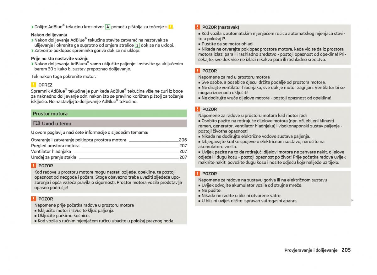 Skoda Superb III 3 vlasnicko uputstvo / page 208