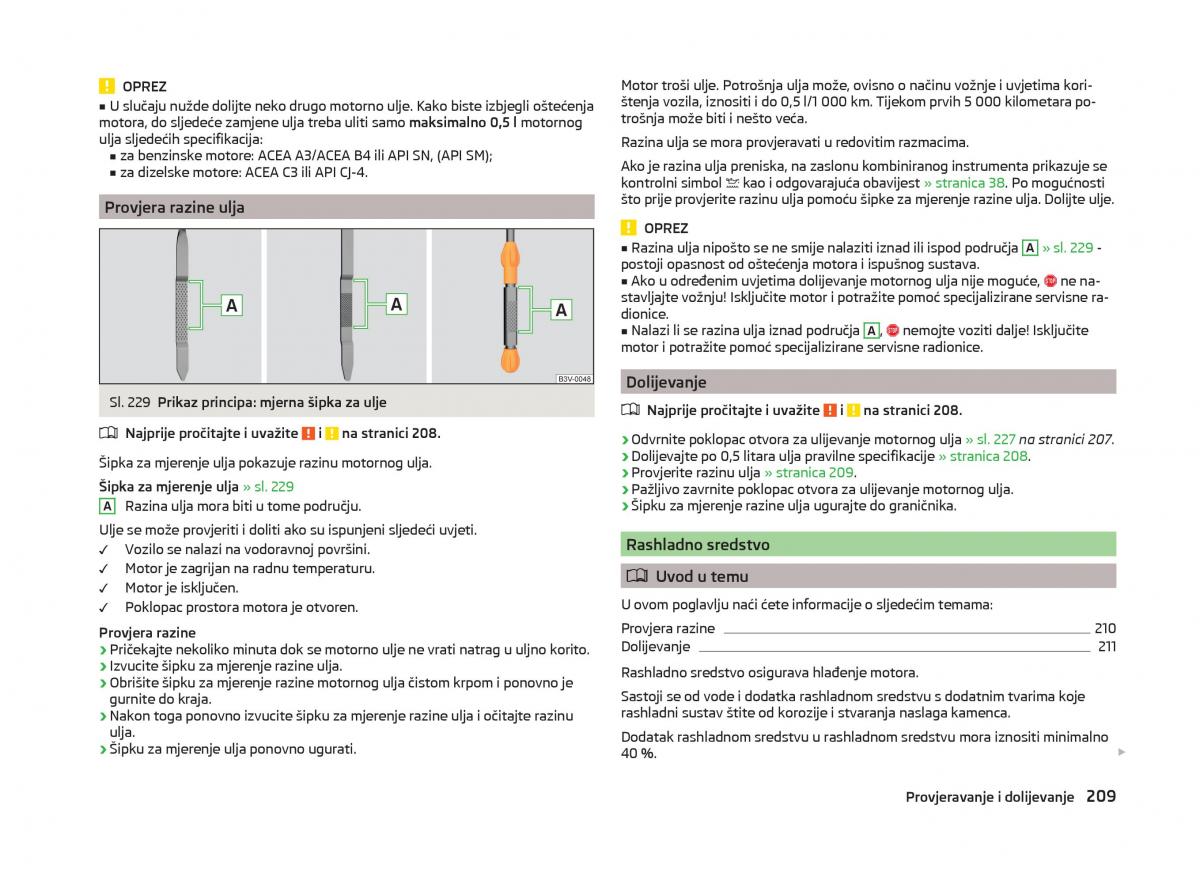 Skoda Superb III 3 vlasnicko uputstvo / page 212