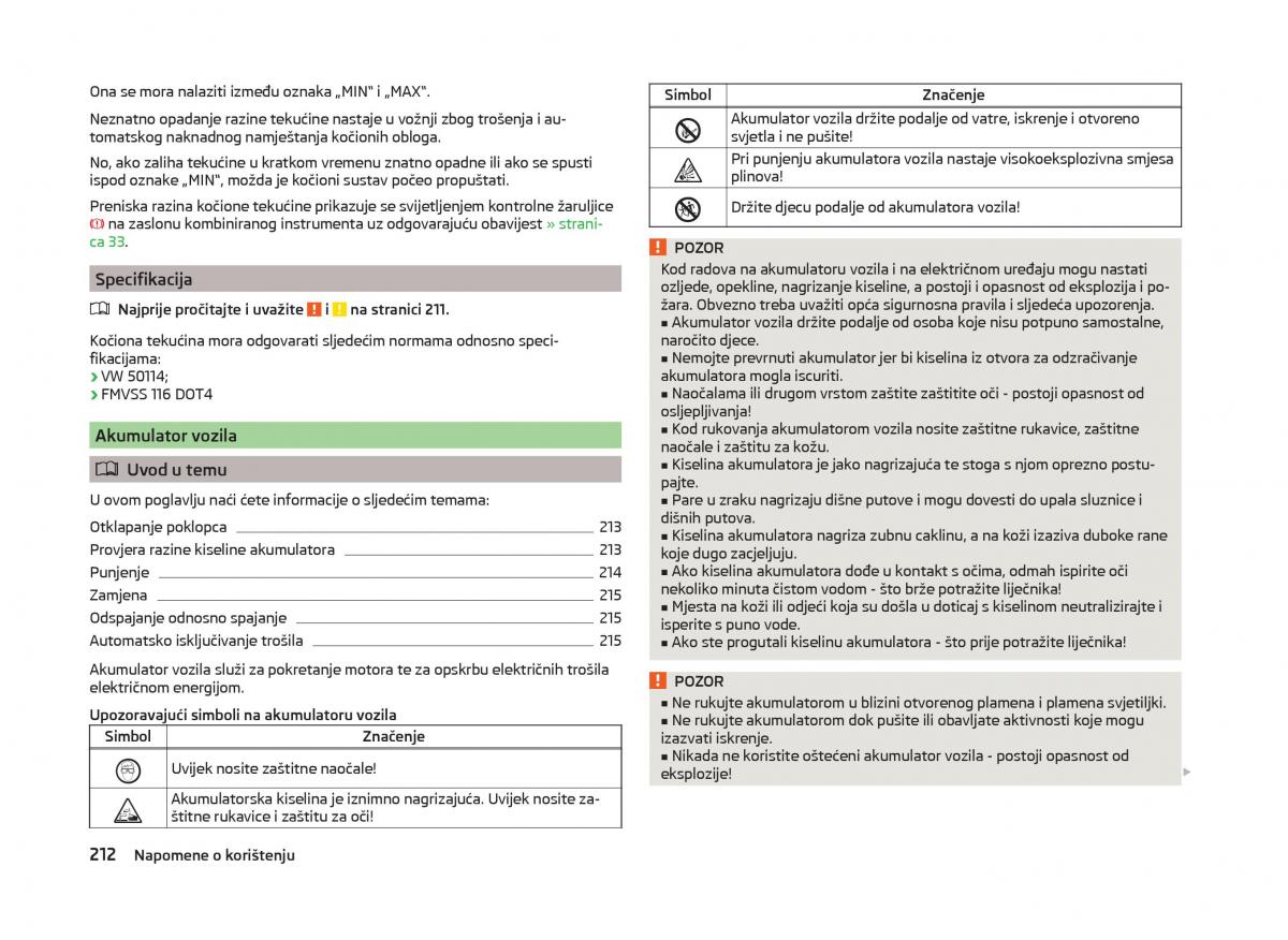 Skoda Superb III 3 vlasnicko uputstvo / page 215