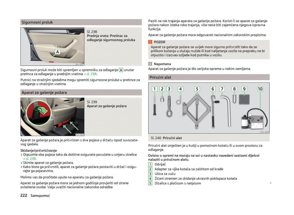 Skoda Superb III 3 vlasnicko uputstvo / page 225