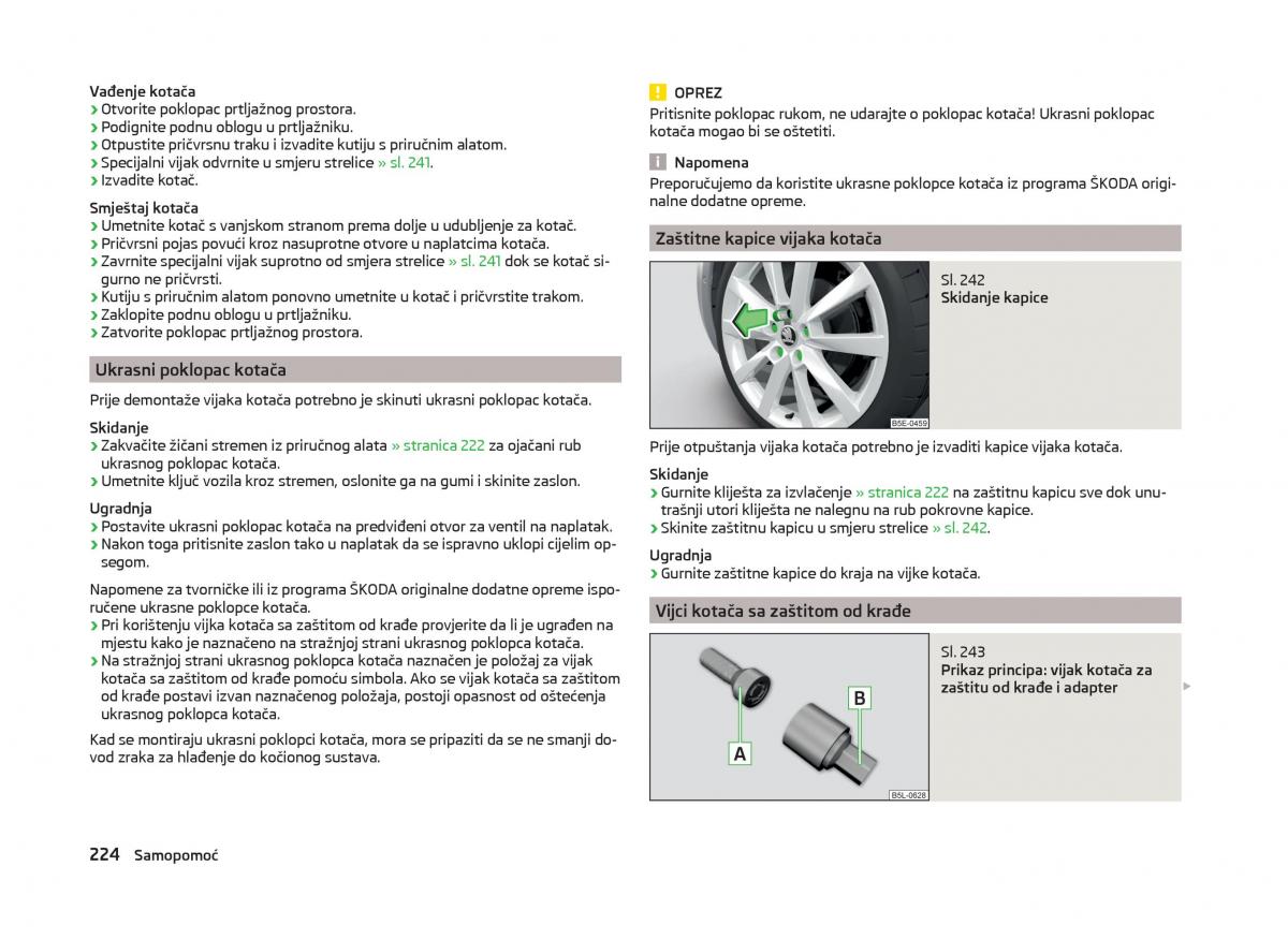 Skoda Superb III 3 vlasnicko uputstvo / page 227