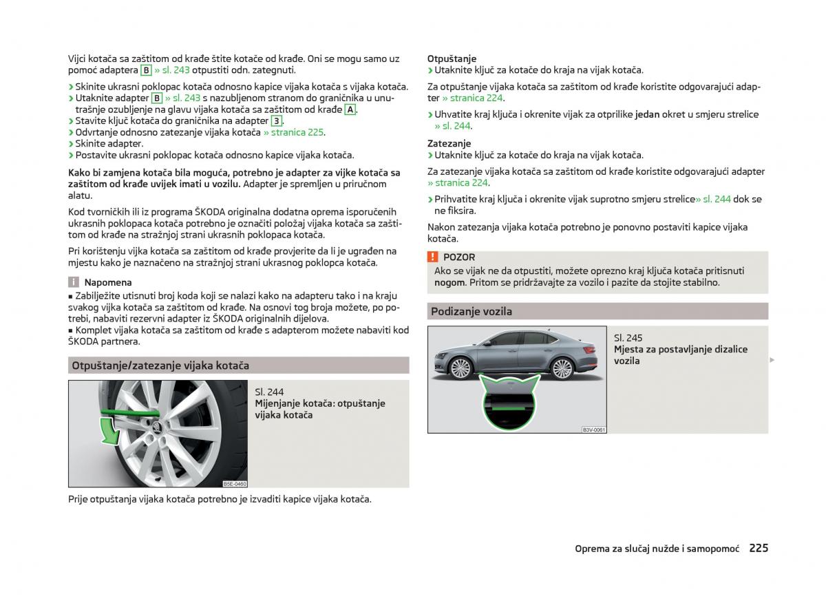 Skoda Superb III 3 vlasnicko uputstvo / page 228