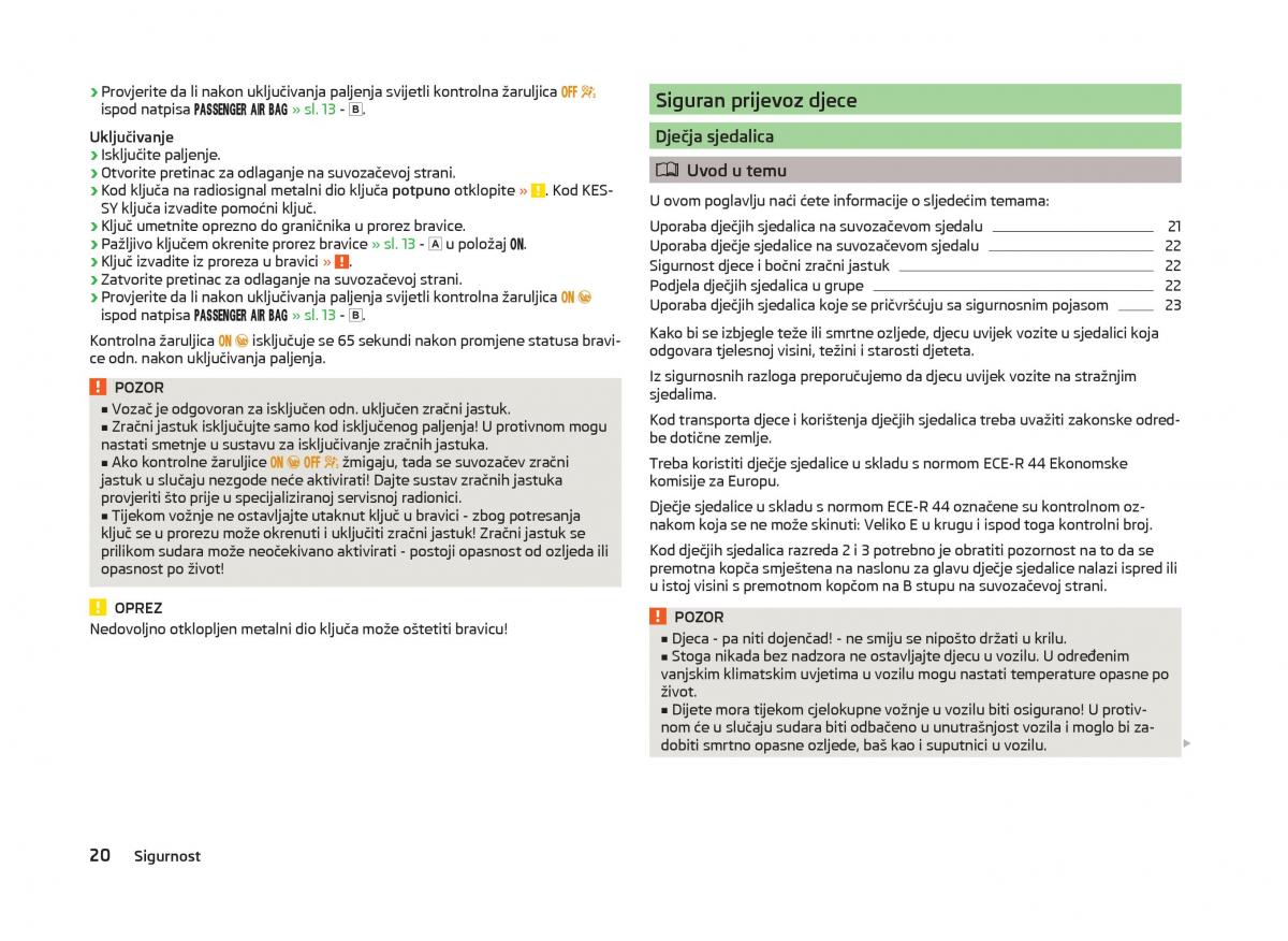 Skoda Superb III 3 vlasnicko uputstvo / page 23