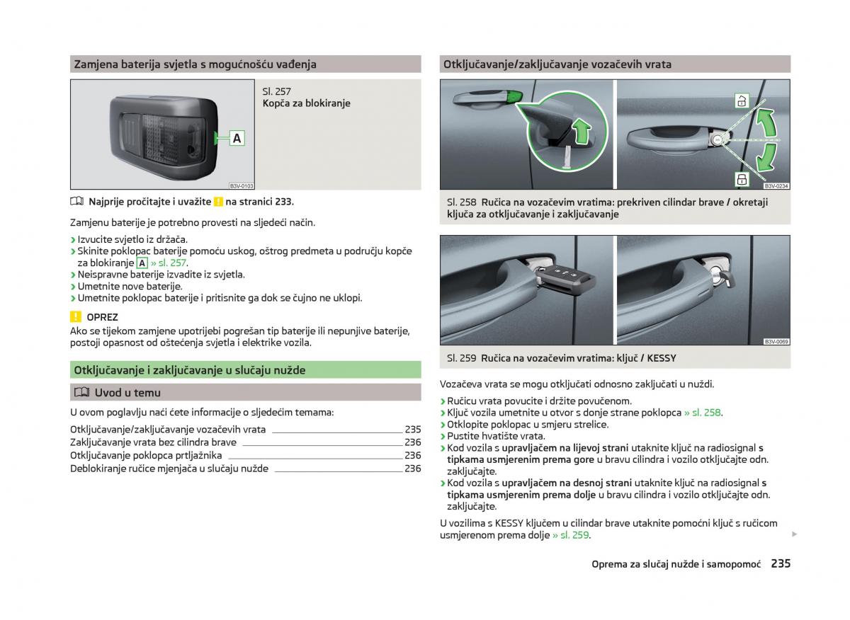 Skoda Superb III 3 vlasnicko uputstvo / page 238