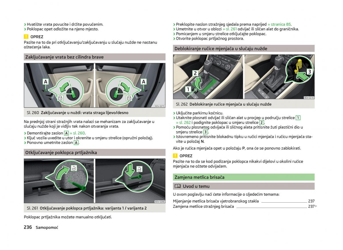 Skoda Superb III 3 vlasnicko uputstvo / page 239