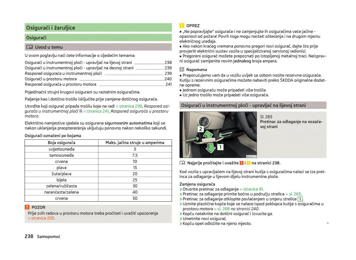 Skoda Superb III 3 vlasnicko uputstvo / page 241