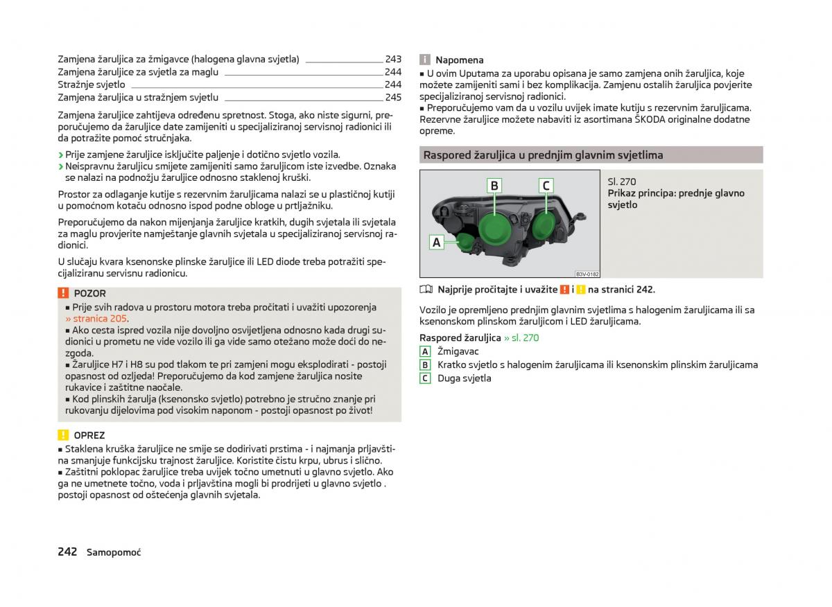 Skoda Superb III 3 vlasnicko uputstvo / page 245