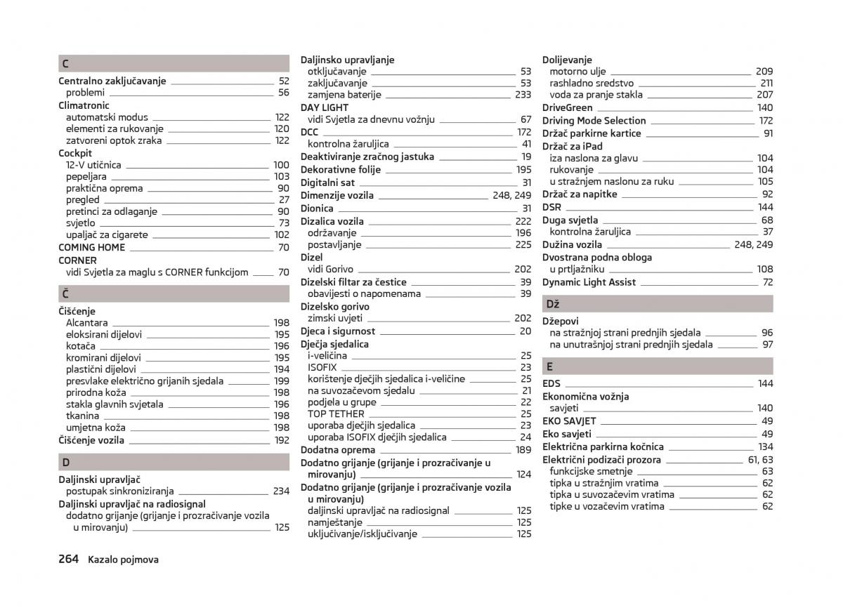 Skoda Superb III 3 vlasnicko uputstvo / page 267