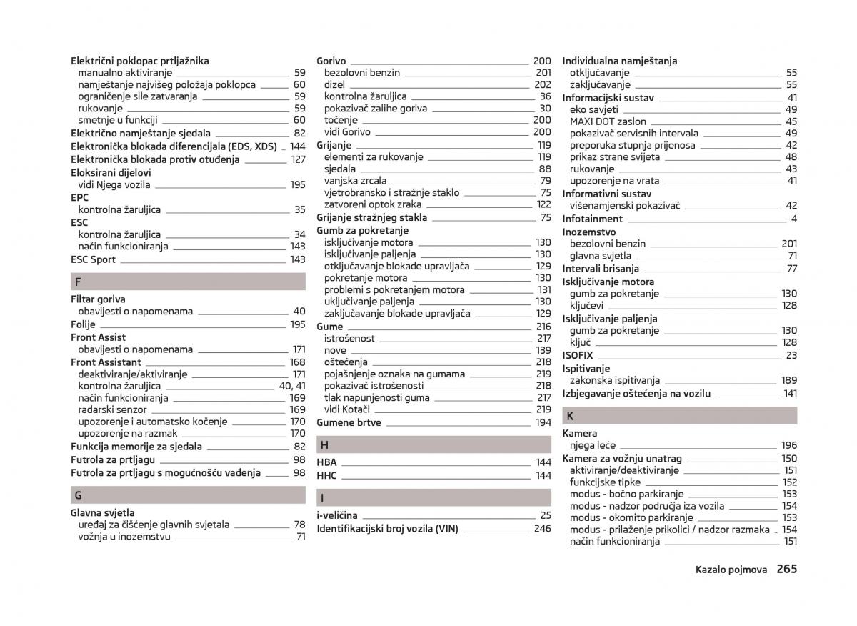 Skoda Superb III 3 vlasnicko uputstvo / page 268