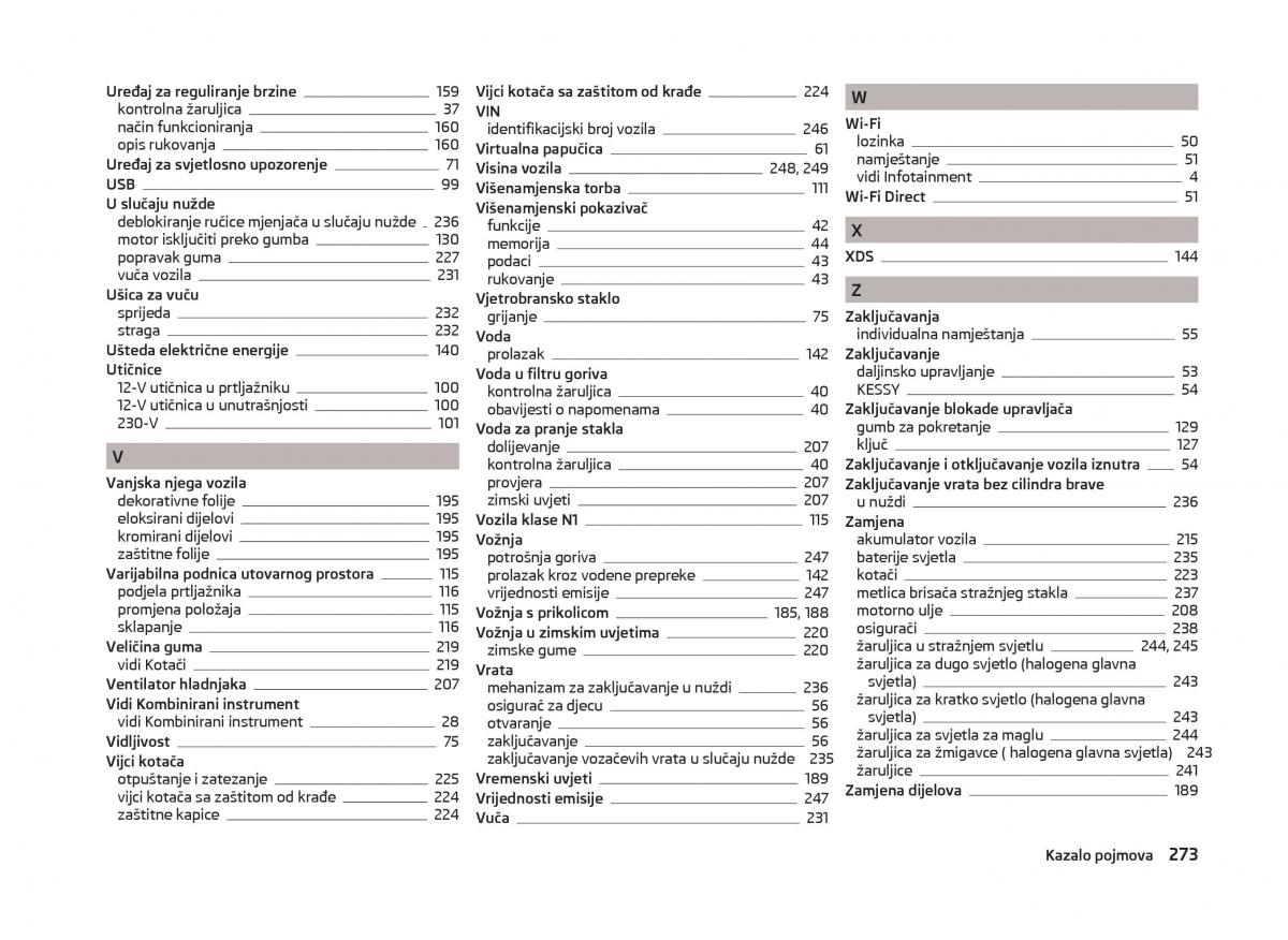 Skoda Superb III 3 vlasnicko uputstvo / page 276