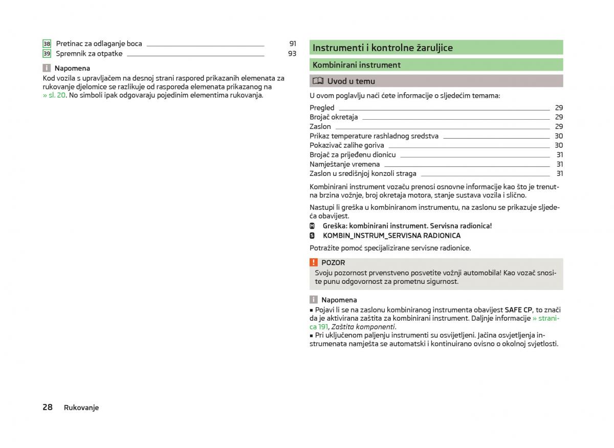 Skoda Superb III 3 vlasnicko uputstvo / page 31