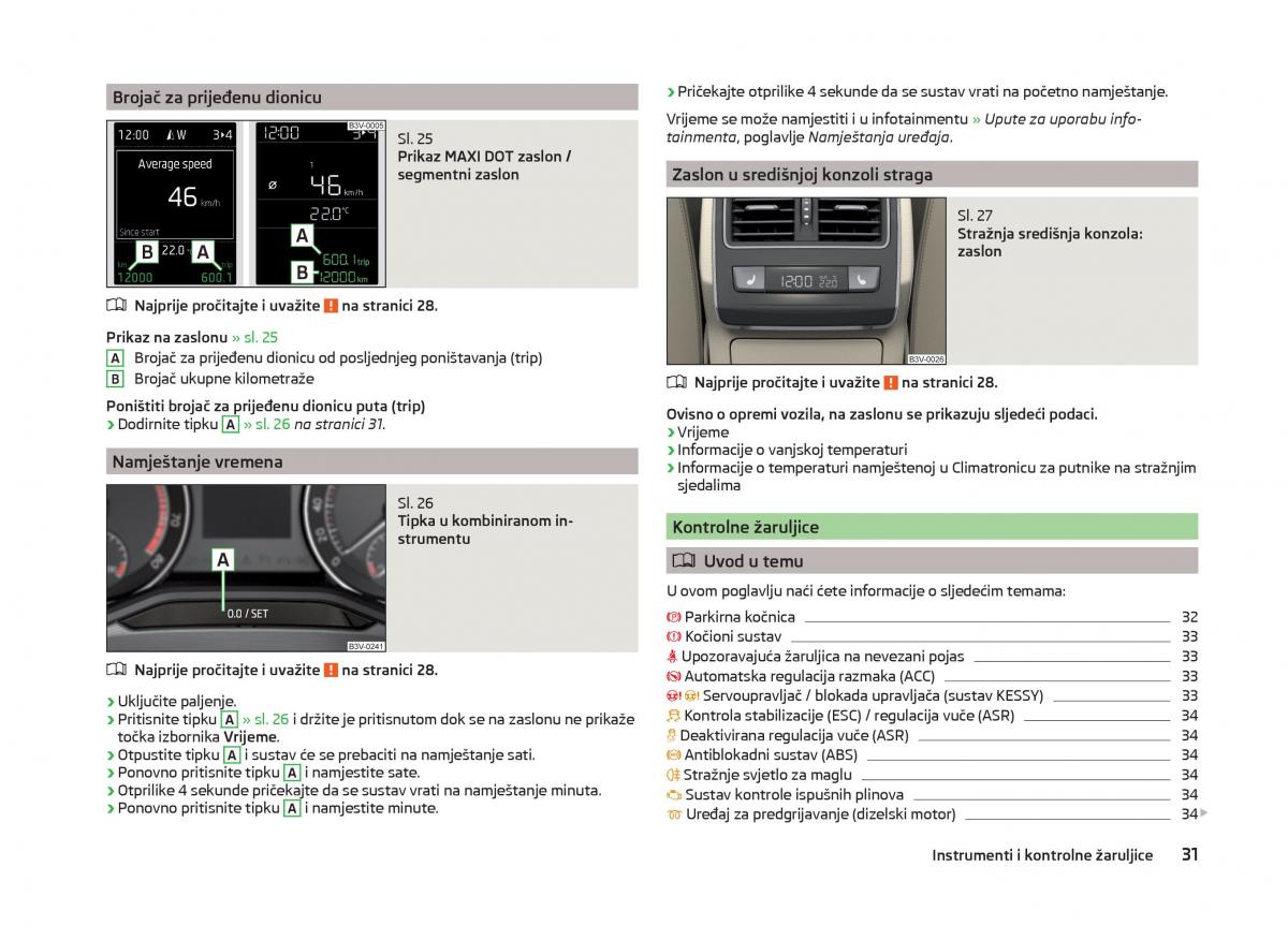 Skoda Superb III 3 vlasnicko uputstvo / page 34