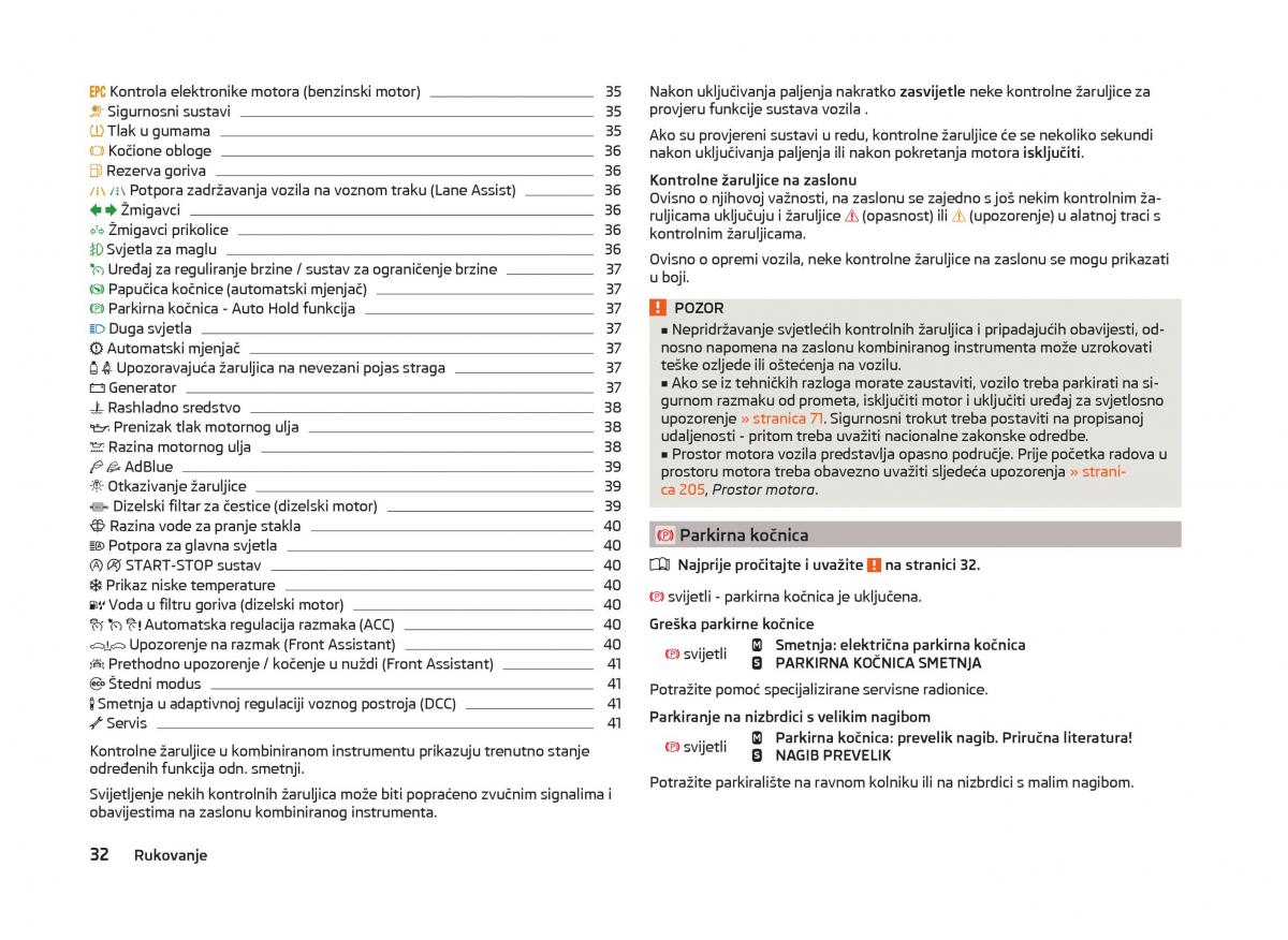 Skoda Superb III 3 vlasnicko uputstvo / page 35