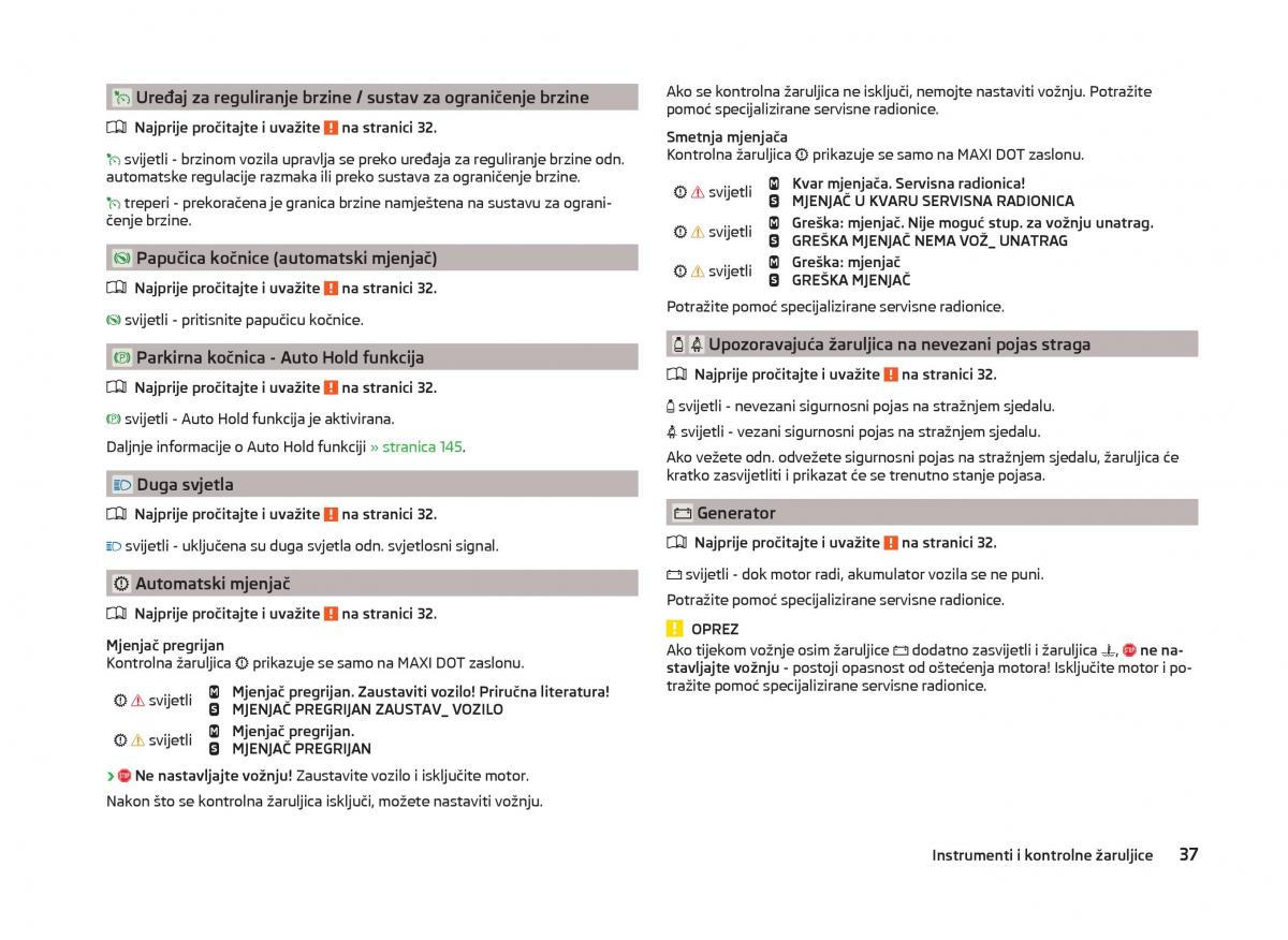 Skoda Superb III 3 vlasnicko uputstvo / page 40