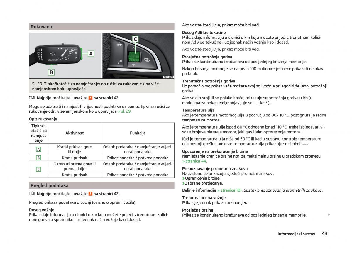 Skoda Superb III 3 vlasnicko uputstvo / page 46