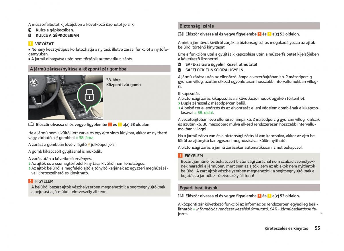 Skoda Superb III 3 Kezelesi utmutato / page 58