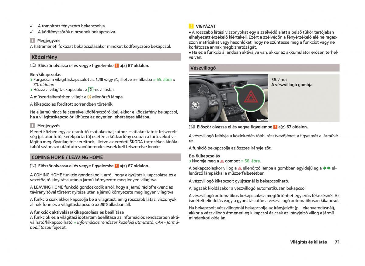 Skoda Superb III 3 Kezelesi utmutato / page 74