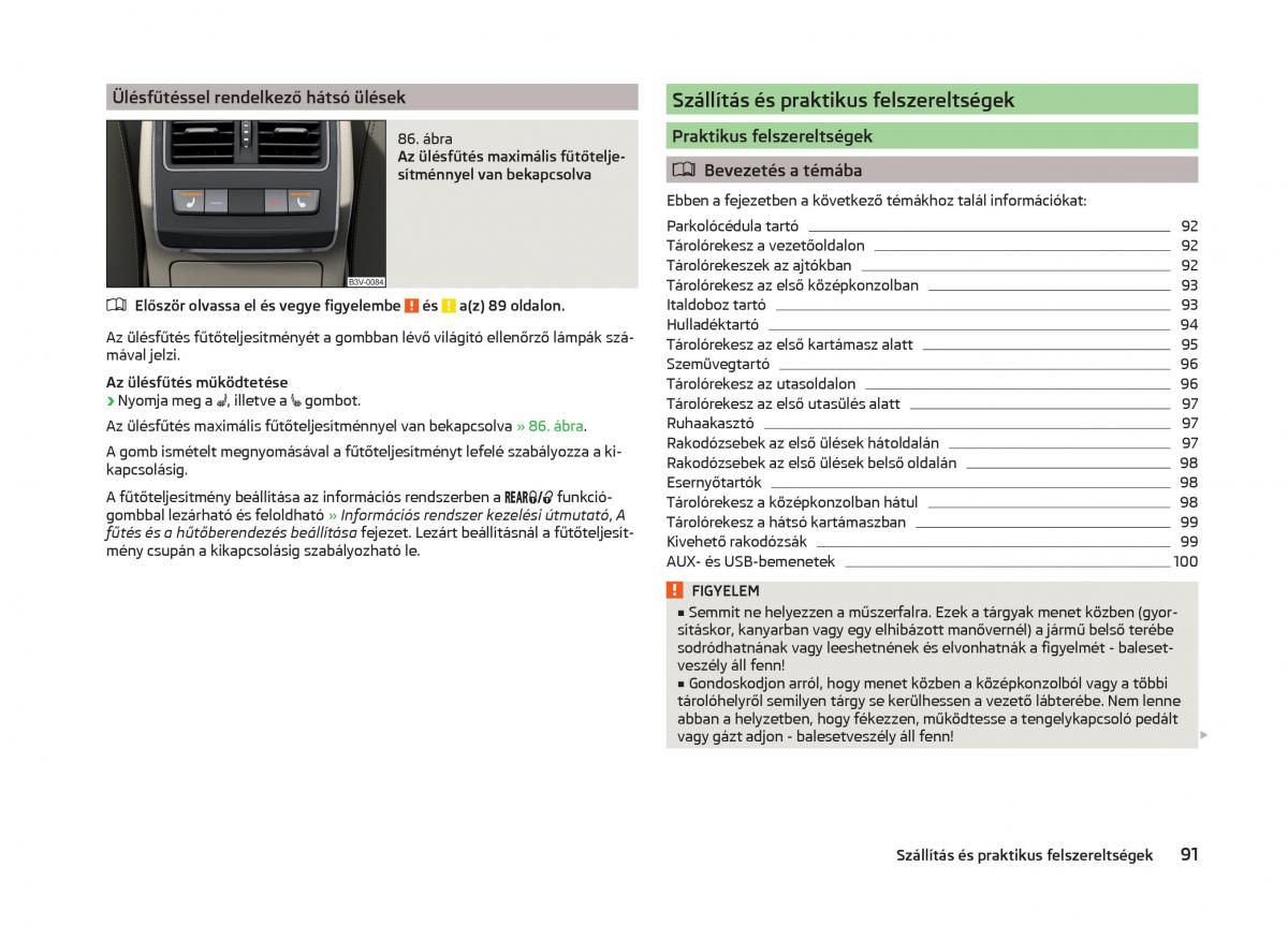 Skoda Superb III 3 Kezelesi utmutato / page 94