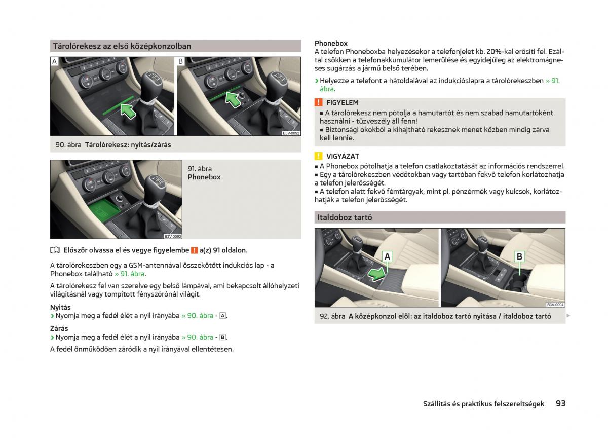 Skoda Superb III 3 Kezelesi utmutato / page 96