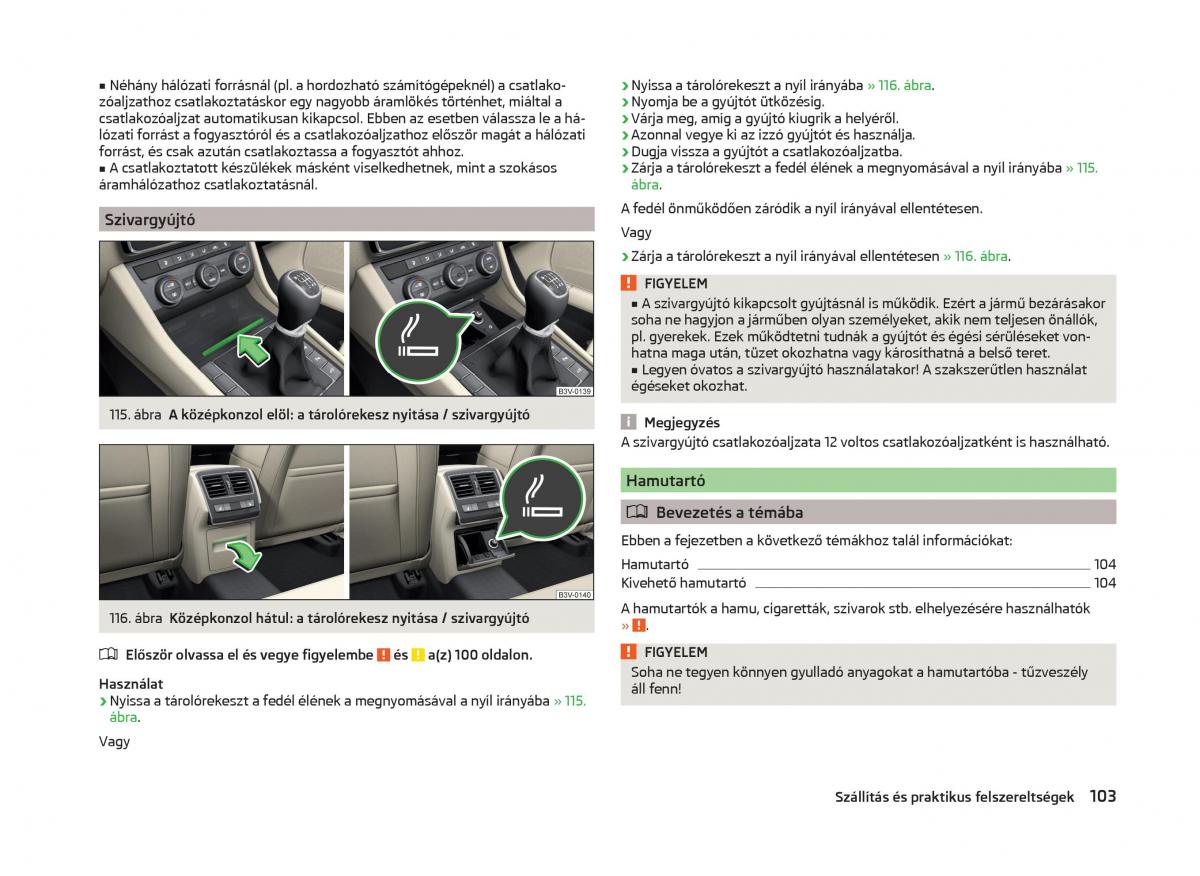 Skoda Superb III 3 Kezelesi utmutato / page 106