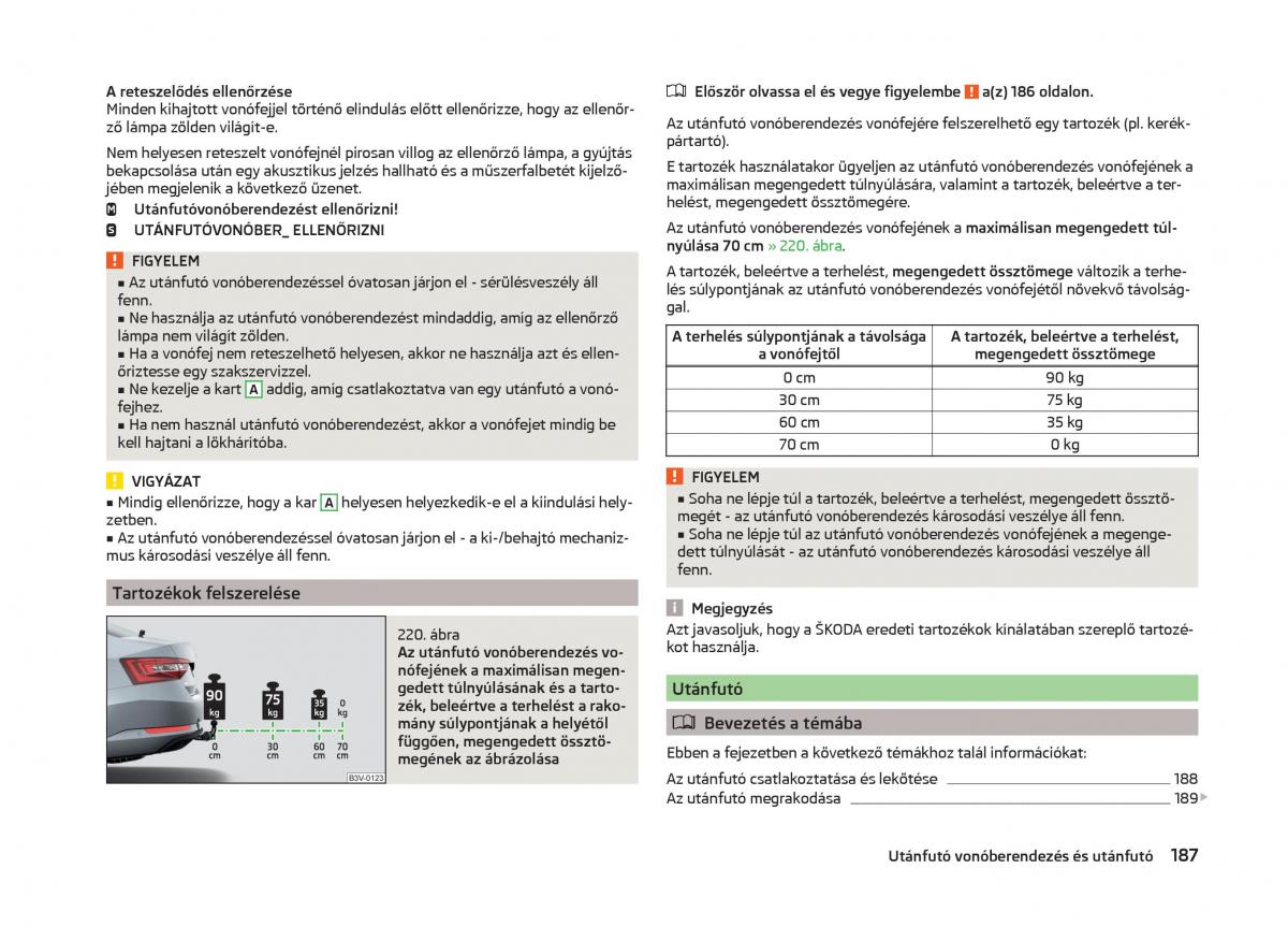 Skoda Superb III 3 Kezelesi utmutato / page 190