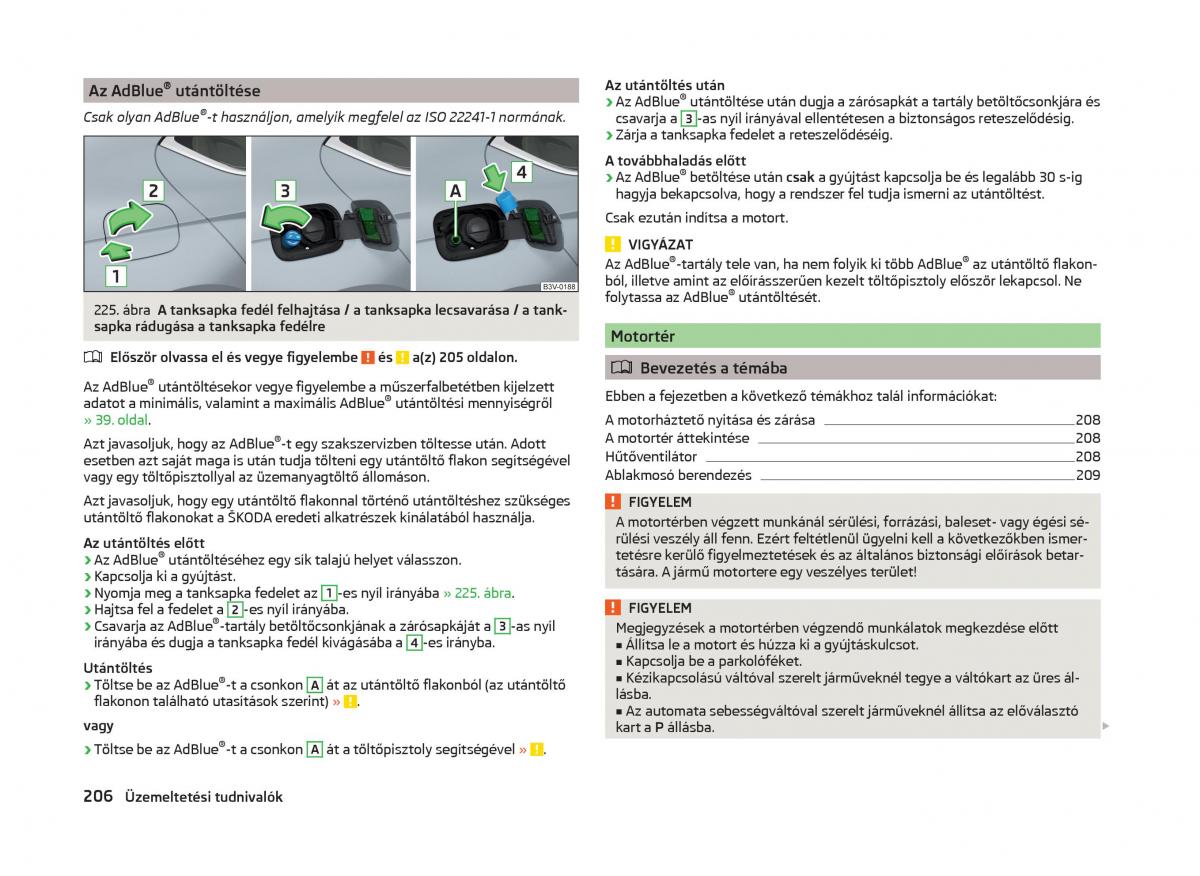 Skoda Superb III 3 Kezelesi utmutato / page 209