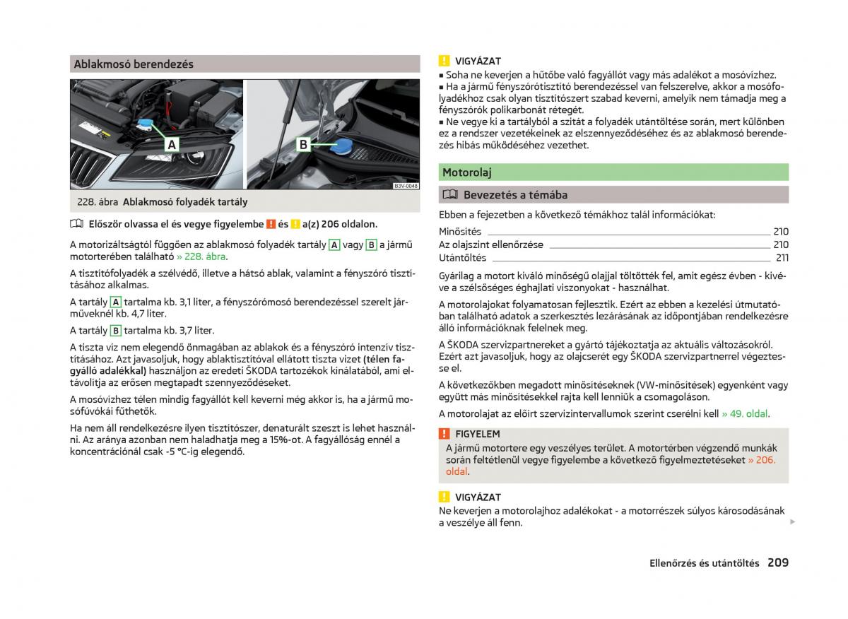 Skoda Superb III 3 Kezelesi utmutato / page 212