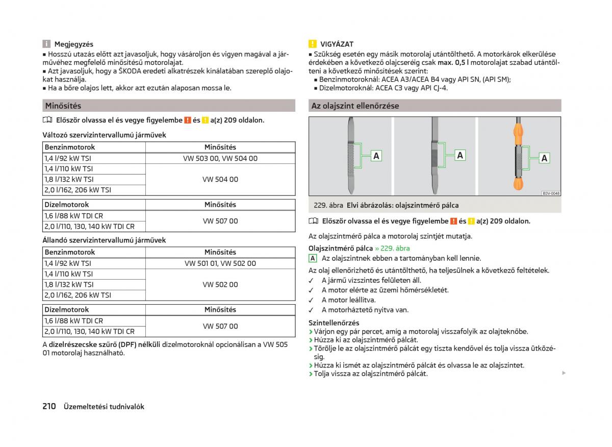 Skoda Superb III 3 Kezelesi utmutato / page 213