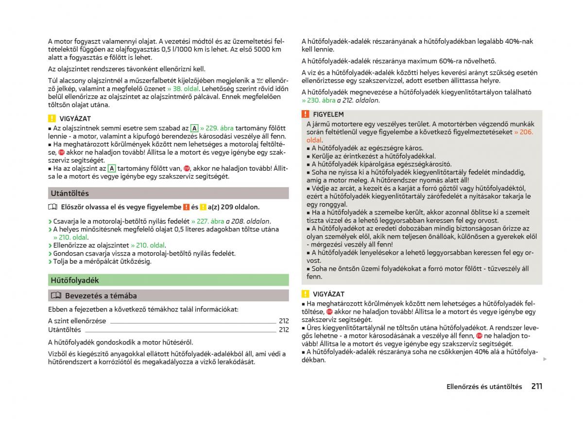 Skoda Superb III 3 Kezelesi utmutato / page 214