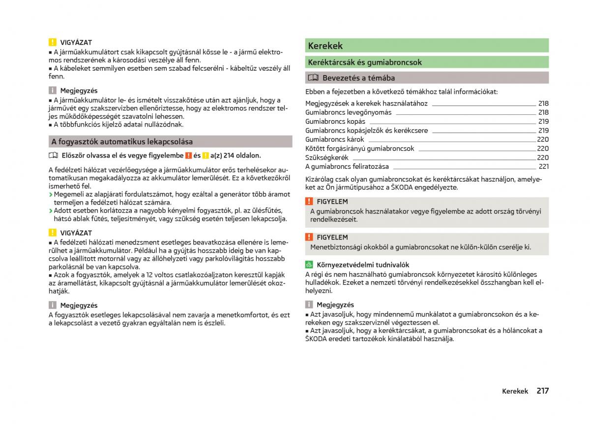 Skoda Superb III 3 Kezelesi utmutato / page 220