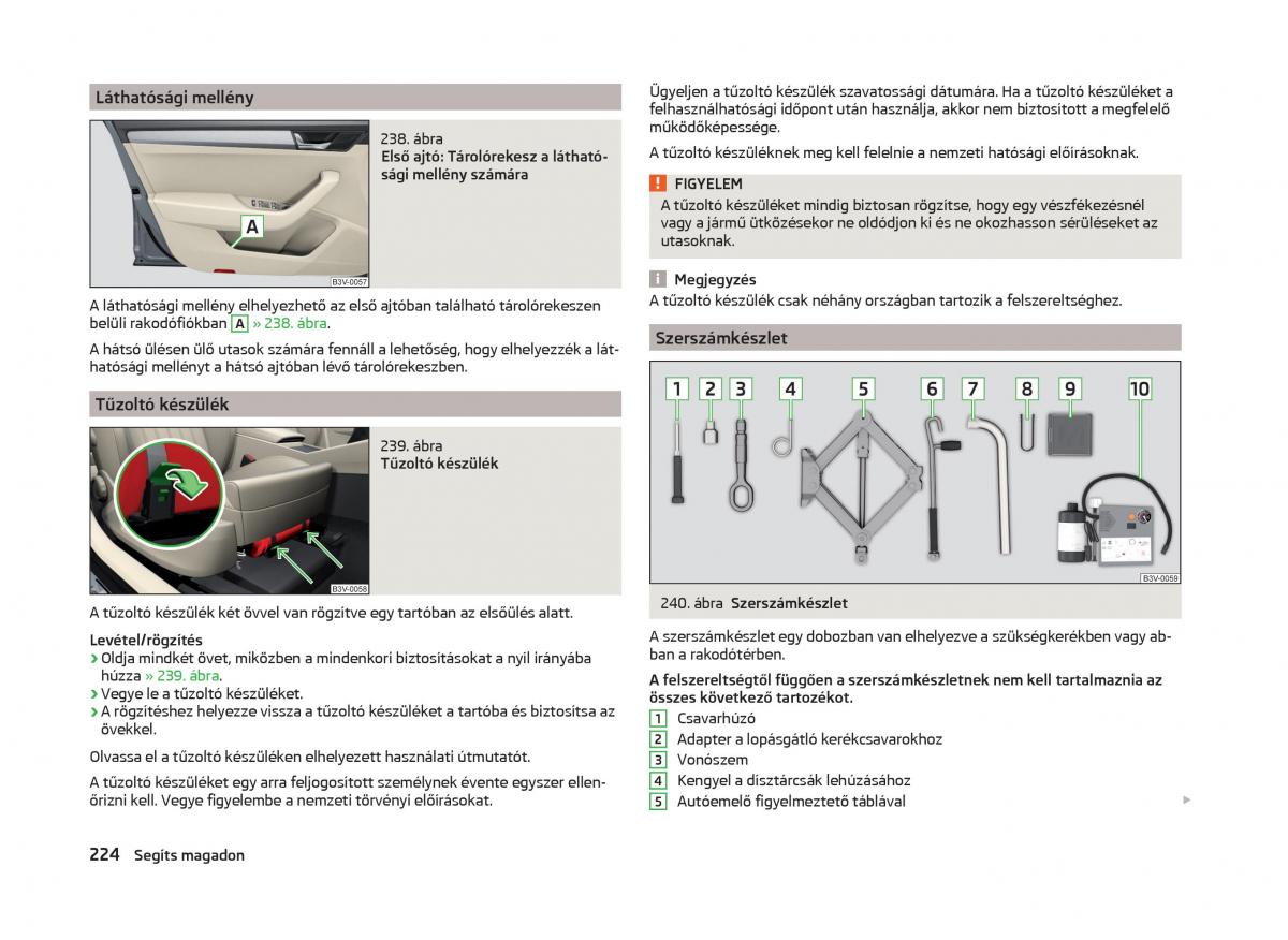 Skoda Superb III 3 Kezelesi utmutato / page 227