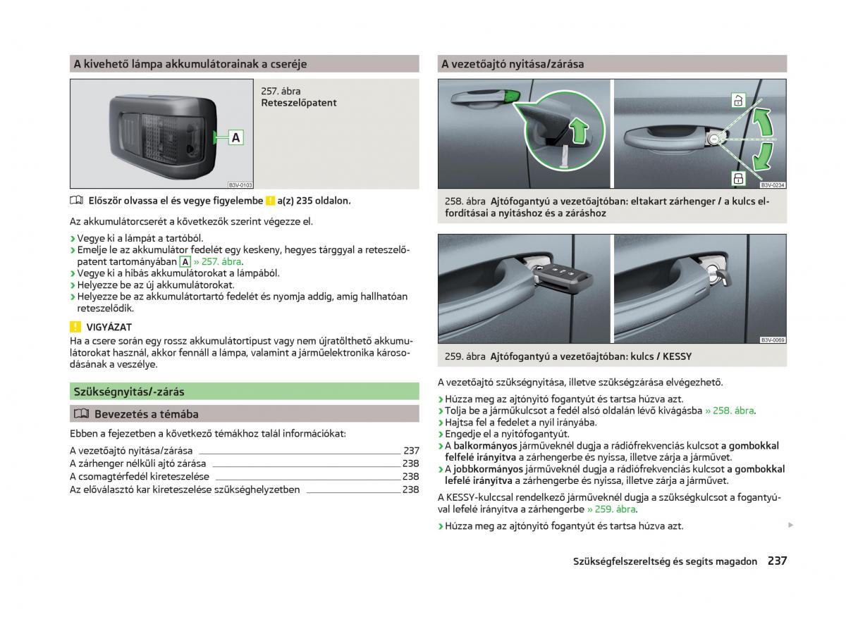 Skoda Superb III 3 Kezelesi utmutato / page 240