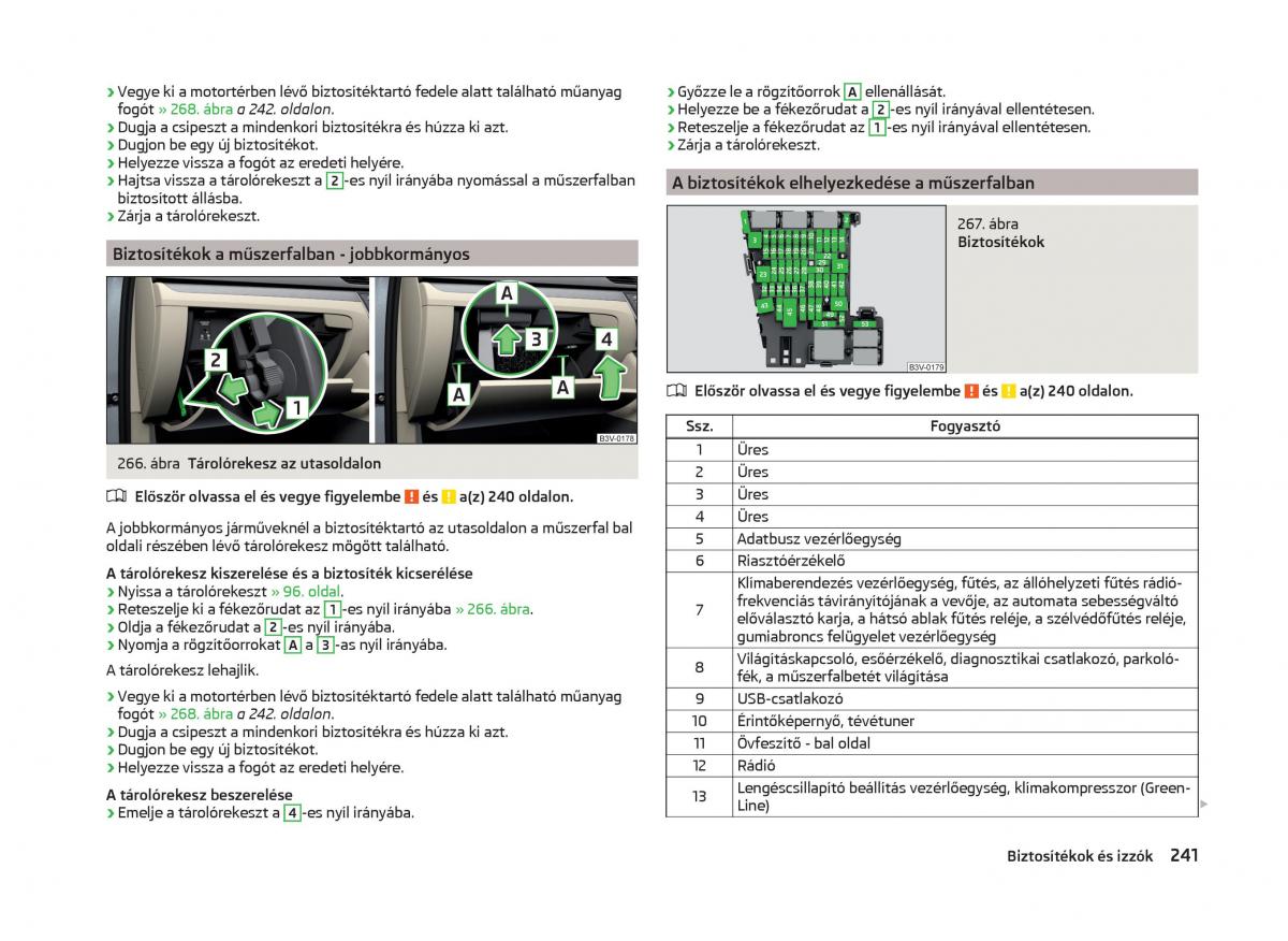 Skoda Superb III 3 Kezelesi utmutato / page 244